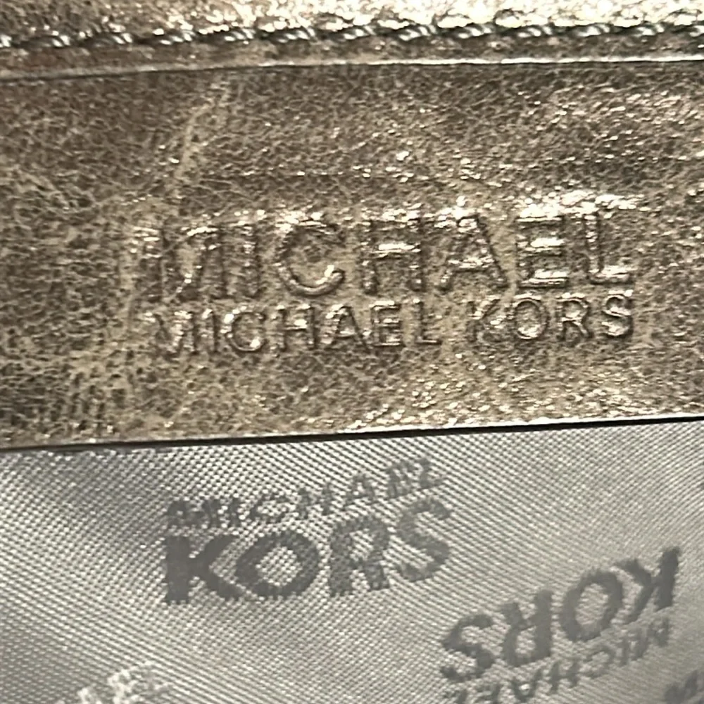Michael Kors Luxe Metallic Antiqued Gold Supple Leather Hobo Hand Shoulder Bag